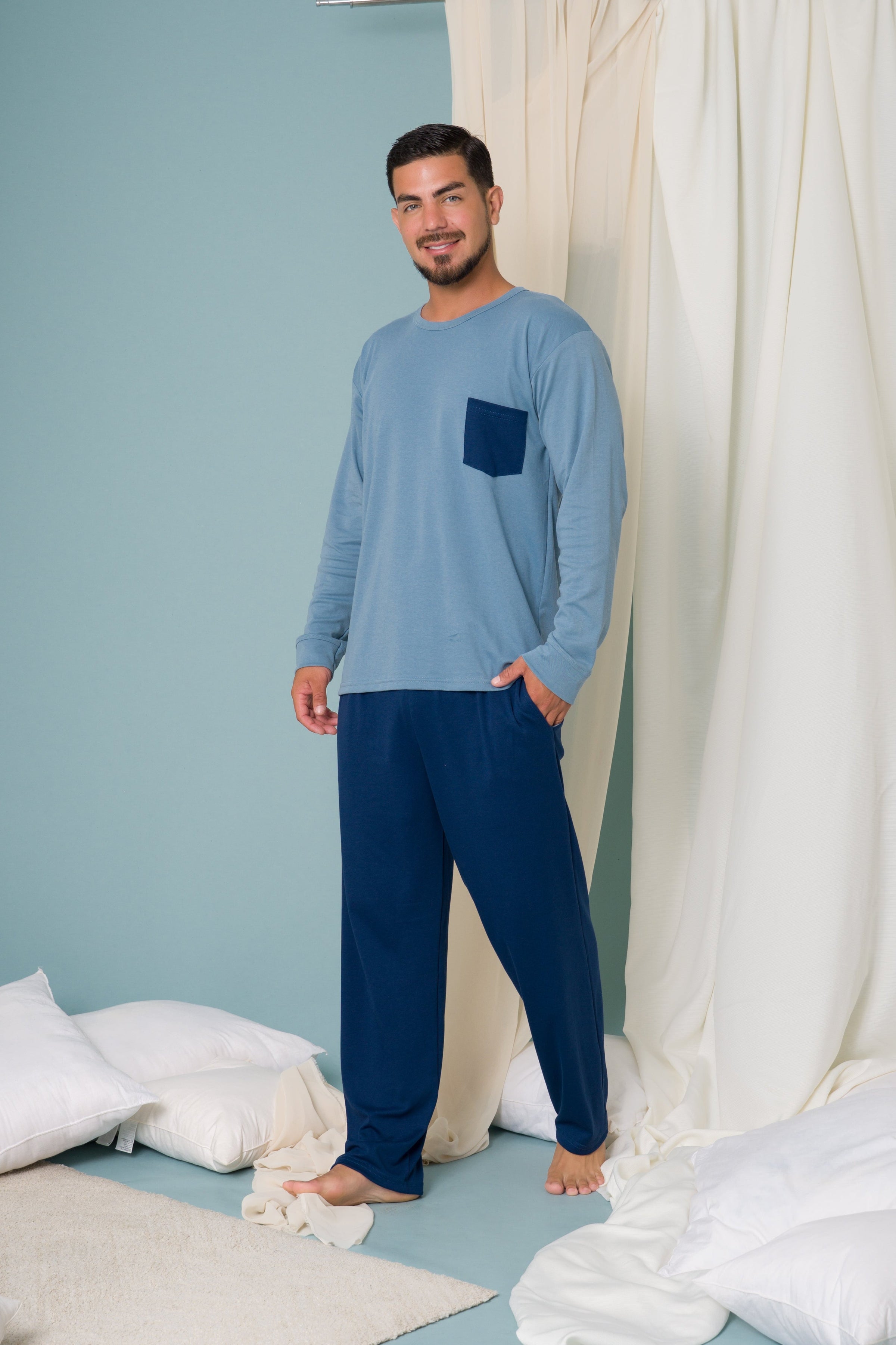 Pijamas de hombre en algodón pima