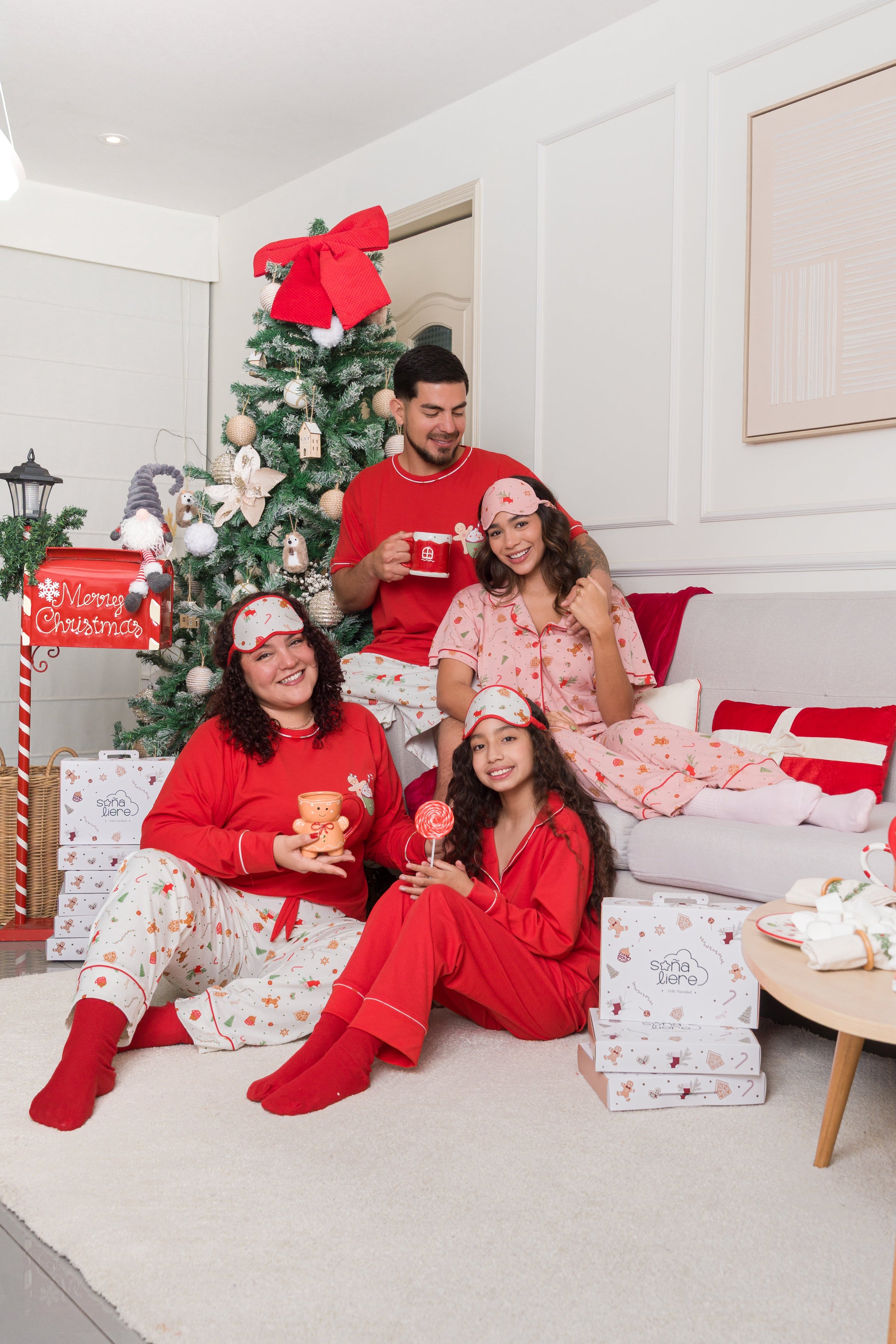 Pijamas familiares Navideñas en algodon