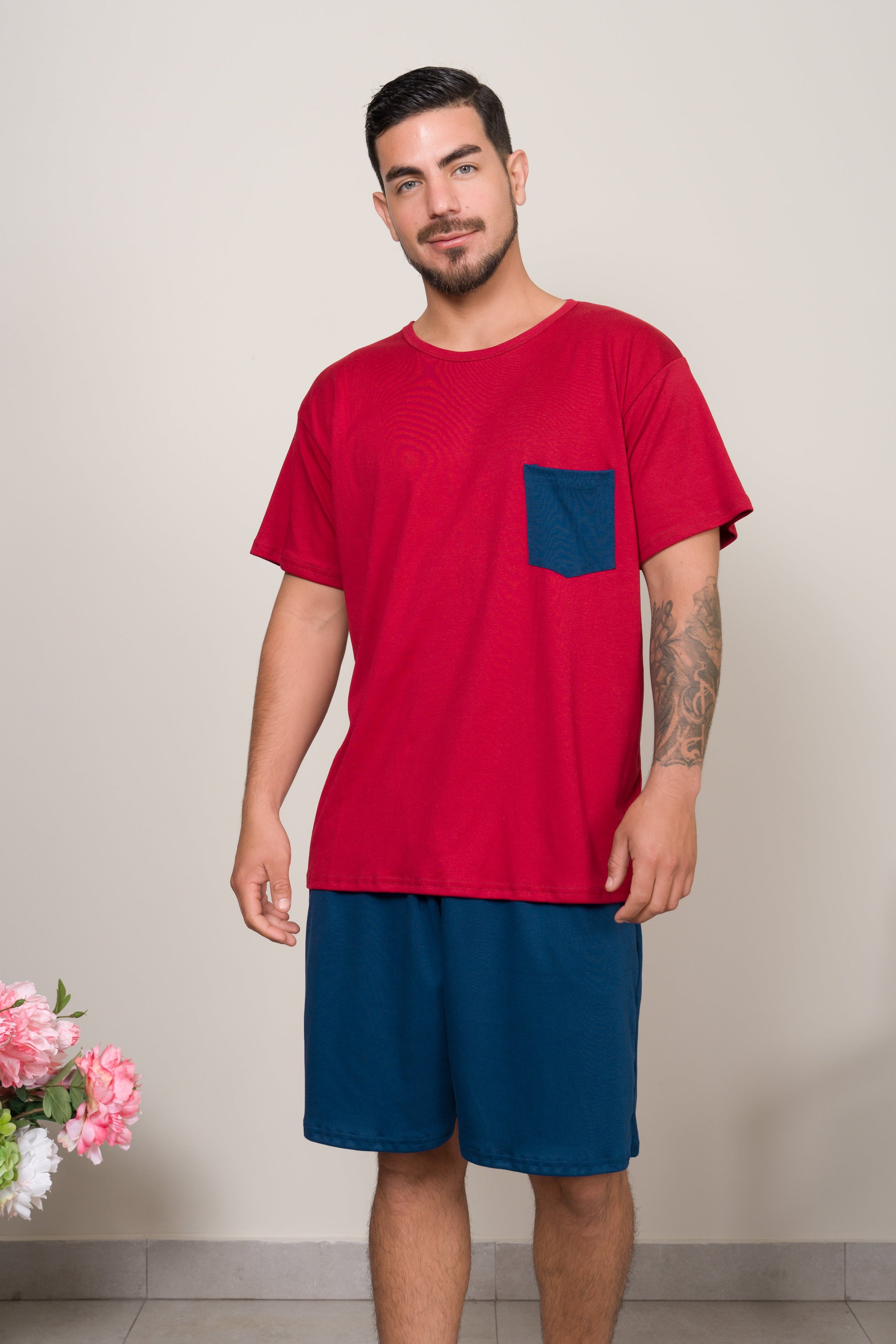 Pijamas de verano para hombre en algodón pima