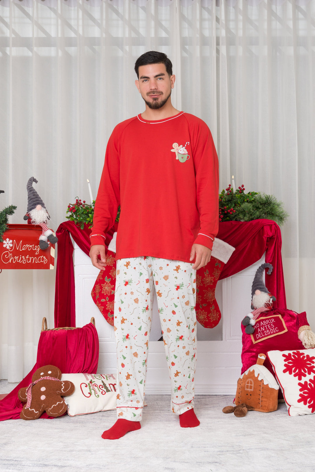 PIJAMA NAVIDEÑA EN ALGODON