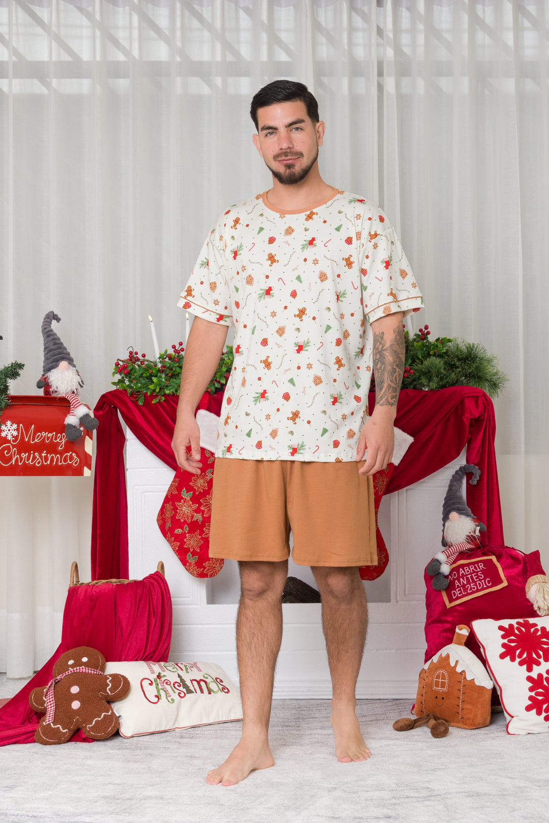 PIJAMA NAVIDEÑO VARON ALGODON