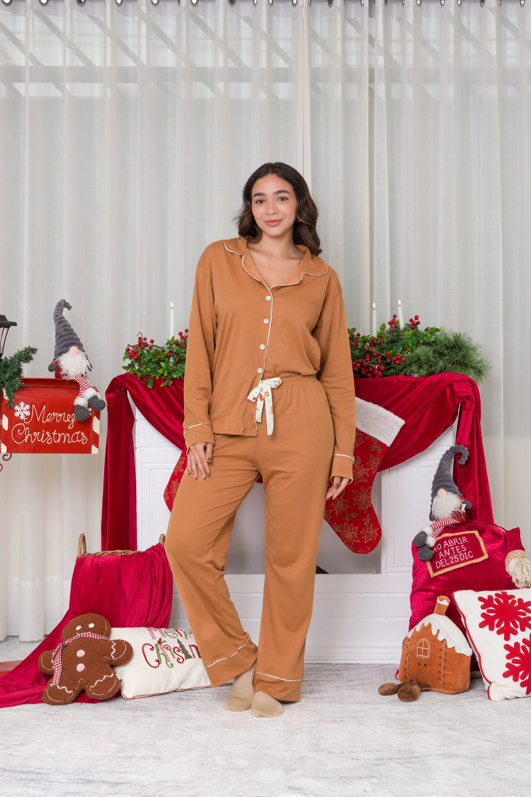 PIJAMA NAVIDEÑA CAMISERA DAMA