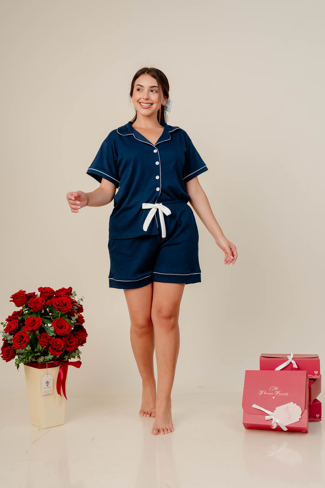 Pijama Sofía Acero - Algodón pima