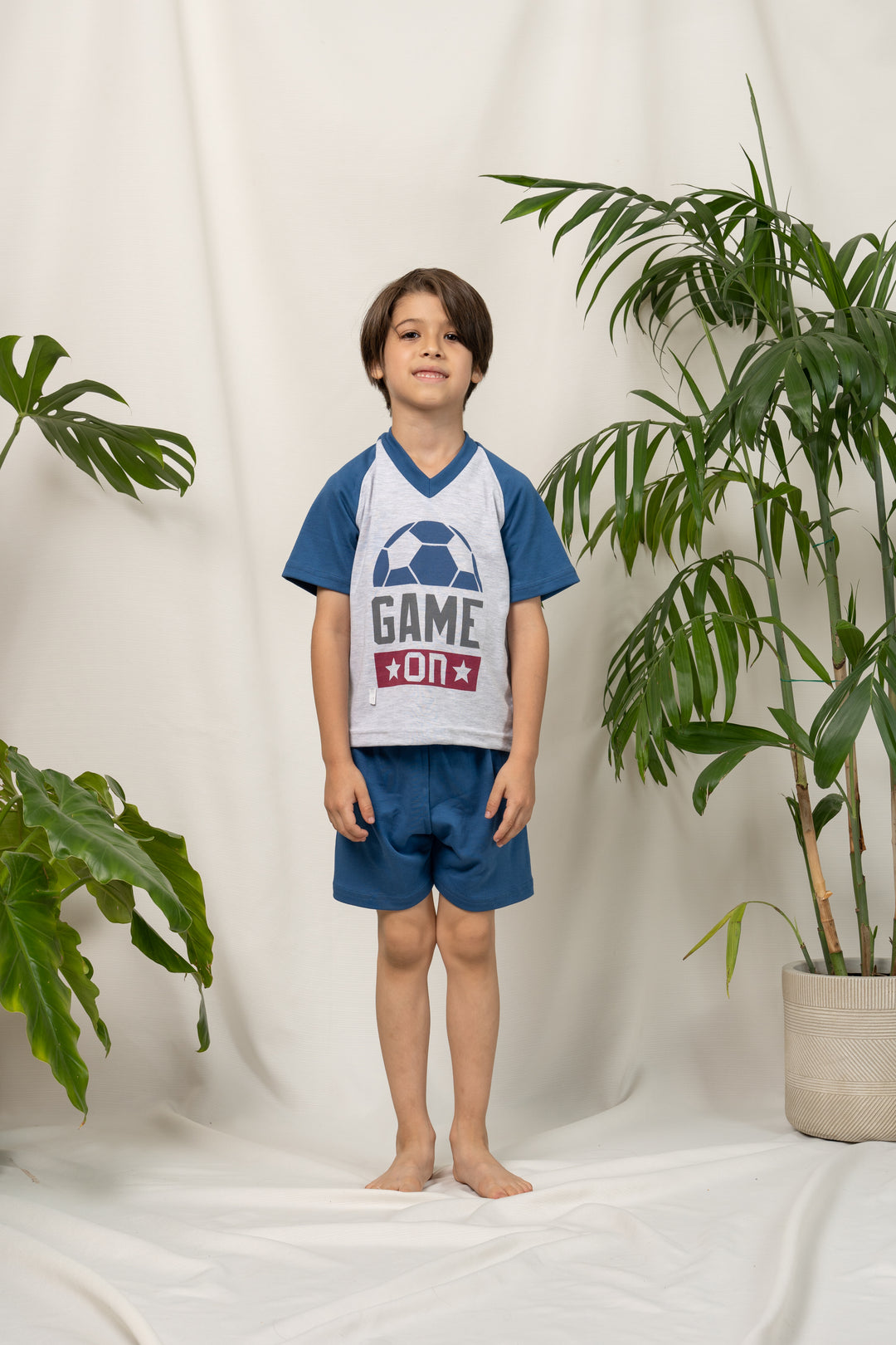 Pijama para niño Sam Kids en algodón pima color acero